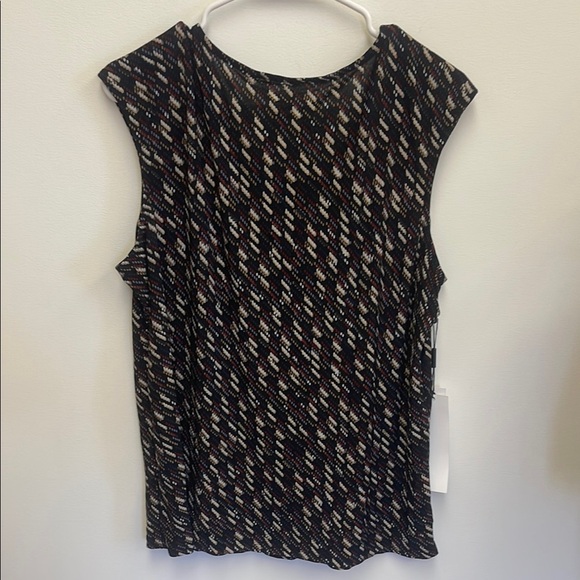 Calvin Klein Black Patterned Tunic Top size 14 slim fit - Picture 3 of 5